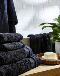 Egyptian Cotton 600gsm Towel Black Black - JD Williams - Size: Pair Face Cloths