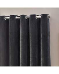 Yard Heavy Chenille Eyelet Curtains Charcoal - Yard - Size: 117 x 183cm - thumbnail 5