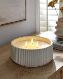 Large LED Textured Candle Cream - JD Williams - thumbnail 1