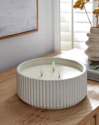Large LED Textured Candle Cream - JD Williams - thumbnail 3
