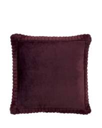 Velvet Faux Fur Cosy Cushion Plum - Catherine Lansfield - Size: 55X55CM - thumbnail 2