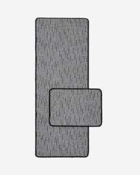 Stripe Washable Runner & Doormat Set Grey - Homemaker - Size: 57X180 - thumbnail 4