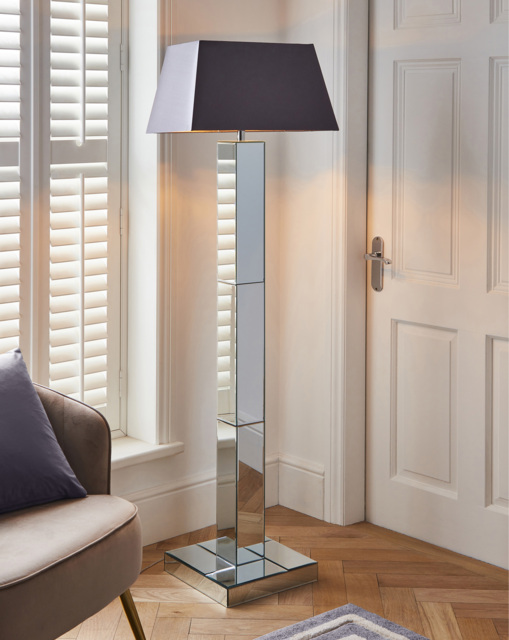 Joanna Hope Mia Mirrored Floor Lamp Silver - Joanna Hope - image 1