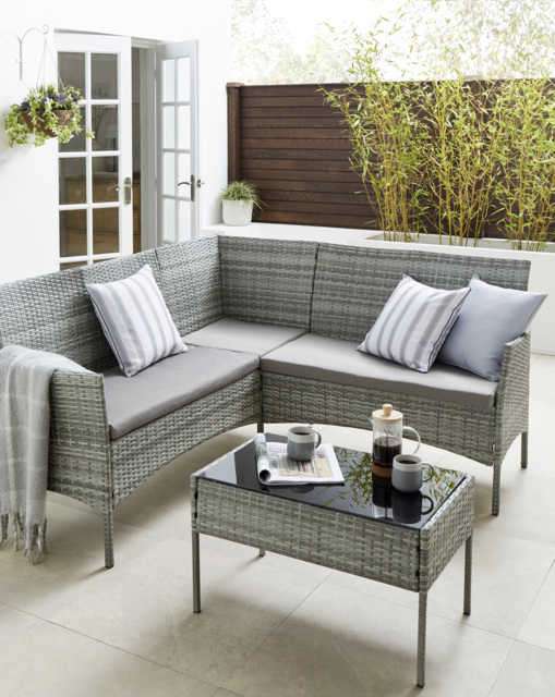Corfu Corner Sofa Set Grey - image 1