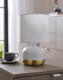White and Gold Touch Table Lamp White - Searchlight - thumbnail 2