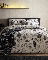 Catherine Lansfield Witchcraft Duvet Set Black/Natural - Catherine Lansfield - Size: KING - thumbnail 4