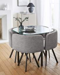 Reese Hideaway Space saving Dining Set Grey - JD Williams - thumbnail 3