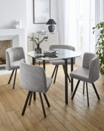 Reese Hideaway Space saving Dining Set Grey - JD Williams