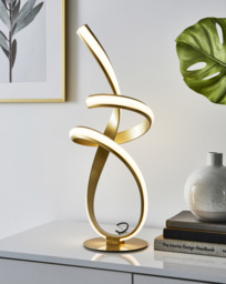 Ribbon LED Table Lamp Gold - JD Williams