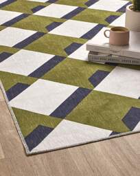 Kyoto Washable Easy-Care Rug Cream/Green - Origins - Size: 80X150 - thumbnail 3