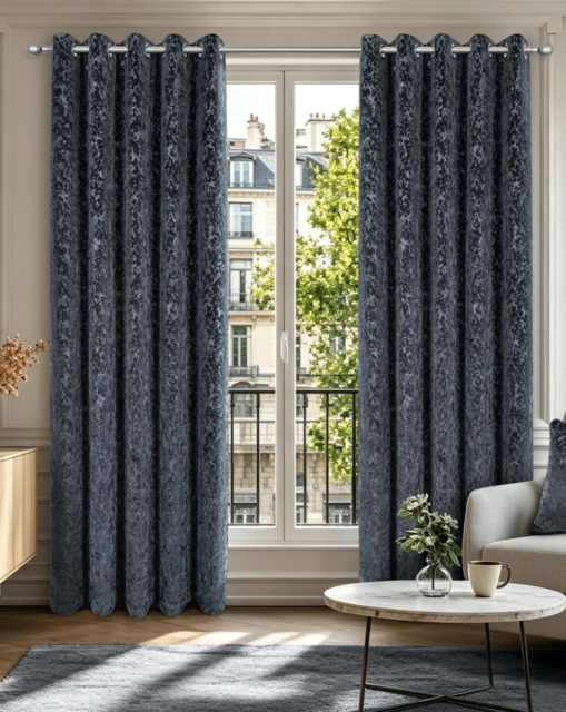 Sundour Richmond Thermal Eyelet Curtains Charcoal - Sundour - Size: 168 x 229cm - image 1