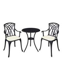 Charles Bentley Cast Alu Bistro Set Black - Charles Bentley - thumbnail 3