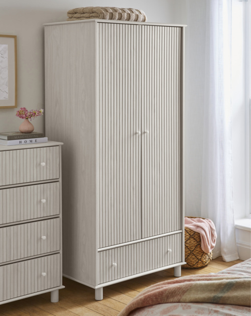 Julipa Latimer Double Wardrobe White Wash - Julipa - image 1
