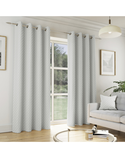 Tokyo Velvet Eyelet Curtains Grey - Enhanced Living - Size: 229 x 183cm - image 1