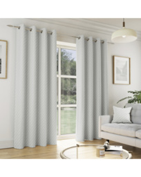 Tokyo Velvet Eyelet Curtains Grey - Enhanced Living - Size: 229 x 183cm - thumbnail 1