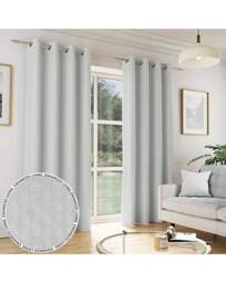 Tokyo Velvet Eyelet Curtains Grey - Enhanced Living - Size: 229 x 183cm - thumbnail 2