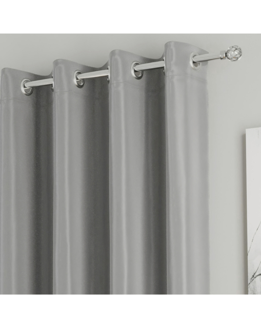 Supersoft Eyelet Curtains Grey - Enhanced Living - Size: 167 x 137cm - image 1