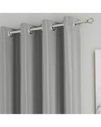 Supersoft Eyelet Curtains Grey - Enhanced Living - Size: 167 x 137cm - thumbnail 4