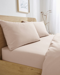 Non Iron Plain Dye 30cm Fitted Sheet Blush - JD Williams - Size: KING