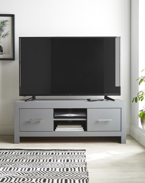 Dakota Wide TV Unit Grey - At Home Collection - image 1