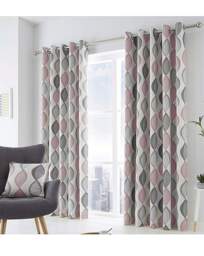 Fusion Lennox Eyelet Curtains Blush - Fusion - Size: 167 x 137cm - thumbnail 3