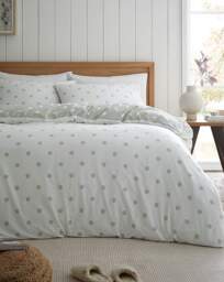 CL Brushed Polka Dot Duvet Set GRN Green - Catherine Lansfield - Size: SINGLE - thumbnail 3