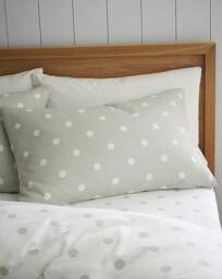CL Brushed Polka Dot Duvet Set GRN Green - Catherine Lansfield - Size: SINGLE - thumbnail 2