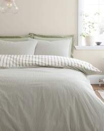 Bianca Hampton Stripe Duvet Cover Set Green - Bianca - Size: DOUBLE - thumbnail 5