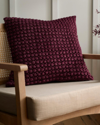 Appletree Bobble Filled Cushion Berry - Appletree - Size: 55X55CM