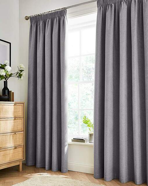Dallas Blackout Thermal Curtains Grey - Enhanced Living - Size: 167 x 137cm - image 1