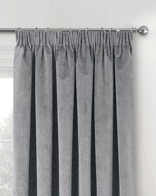 Oxford Velvet Curtain Grey - Enhanced Living - Size: 117 x 183cm - image 1