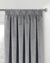 Oxford Velvet Curtain Grey - Enhanced Living - Size: 117 x 183cm