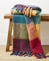 Checked Multicolour Faux Mohair Throw Multi - JD Williams - Size: 120X150 - thumbnail 1