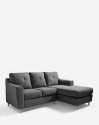 Baxter Right Hand Corner Chaise Sofa Charcoal - thumbnail 1