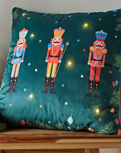 CL Christmas Nutcracker Light Up Cushion Multi - Catherine Lansfield - Size: 45X45CM - image 1