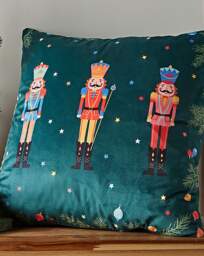 CL Christmas Nutcracker Light Up Cushion Multi - Catherine Lansfield - Size: 45X45CM - thumbnail 3