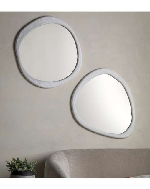 Gallery Mirror Pebble 2 White - Gallery Direct - image 1