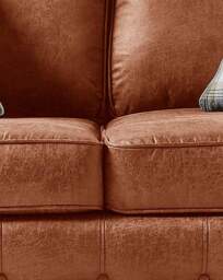 Oakland Faux Leather 2 Seater Sofa Brown - thumbnail 3
