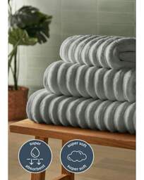 Silentnight Ribbed Cotton Towel Packs Grey - Silentnight - Size: 2 SHEET - thumbnail 3