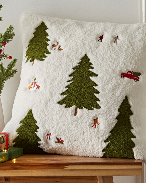 CL Cosy Boucle Christmas Trees Cushion Multi - Catherine Lansfield - Size: 45X45CM - image 1