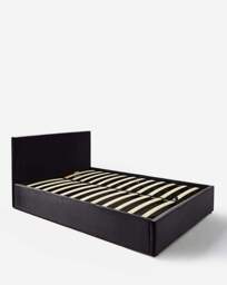 Hayden Velvet Ottoman Bed Frame Black - Essential Collection - Size: DOUBLE - thumbnail 2