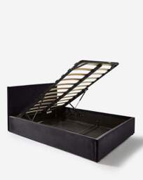 Hayden Velvet Ottoman Bed Frame Black - Essential Collection - Size: DOUBLE - thumbnail 4