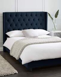 Allegra Velvet Bed with 3 Layer Mattress Midnight - Size: KINGSIZE - thumbnail 4