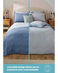 Silentnight Reversible 2.5 Tog Duvet Grey/Blue - Silentnight - Size: SINGLE - thumbnail 4