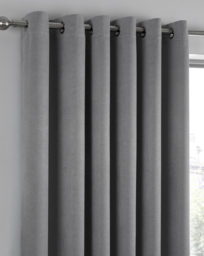 Fusion Strata Eyelet Curtains Silver - Fusion - Size: 228 x 183cm - thumbnail 1
