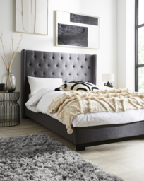 Allegra Fabric Bed with 3 Layer Mattress Charcoal - Size: DOUBLE - thumbnail 1