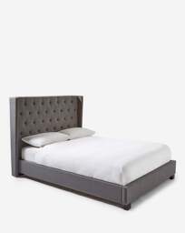 Allegra Fabric Bed with 3 Layer Mattress Charcoal - Size: DOUBLE - thumbnail 3