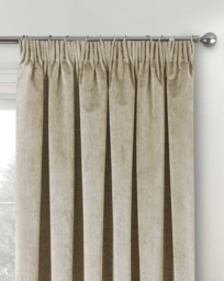 Oxford Velvet Curtain Cream - Enhanced Living - Size: 167 x 137cm - thumbnail 1