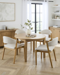 Caitlin Wooden Table with 4 Elva Chairs Light Oak/Natural - JD Williams - thumbnail 1