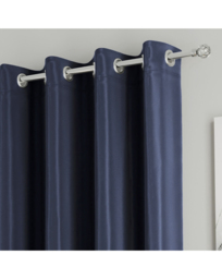 Supersoft Eyelet Curtains Navy - Enhanced Living - Size: 117 x 183cm